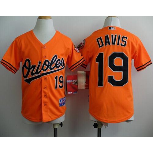 Baltimore Orioles #19 Chris Davis Orange Cool Base Stitched Youth Jersey Youth