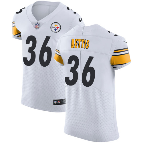 Steelers #36 Jerome Bettis White Men's Stitched Vapor Untouchable Elite Jersey