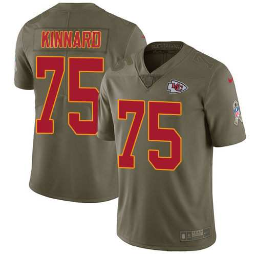 Chiefs #75 Darian Kinnard Olive Youth Stitched Limited 2017 Salute To Service Jersey
