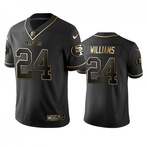 San Francisco 49ers #24 K'Waun Williams Black Golden Limited Edition Stitched Jersey Men's