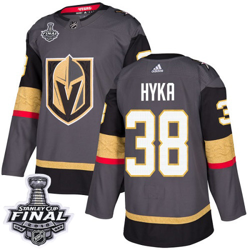 Adidas Golden Vegas Golden Knights #38 Tomas Hyka Grey Home Authentic 2018 Stanley Cup Final Stitched Youth Jersey Youth