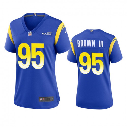 Los Angeles Los Angeles Rams #95 Bobby Brown III Women's Game Jersey - Royal Womens