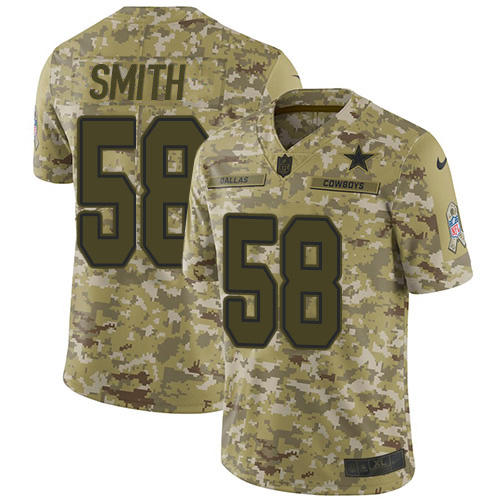 Dallas Cowboys #58 Aldon Smith Camo Men's Stitched Limited 2018 Salute To Service Jersey Men's