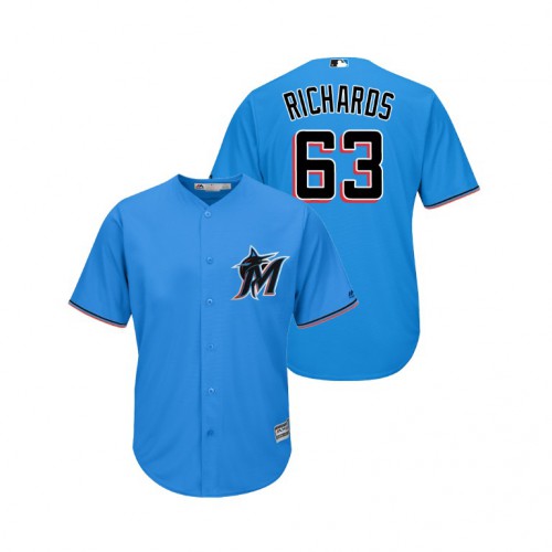 Miami Marlins #63 Trevor Richards Blue Alternate 2019 Cool Base Stitched Jersey Men's