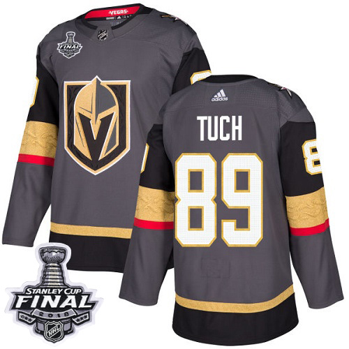 Adidas Golden Vegas Golden Knights #89 Alex Tuch Grey Home Authentic 2018 Stanley Cup Final Stitched Youth Jersey Youth