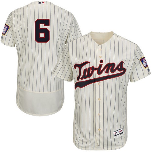 Minnesota Twins #6 Tony Oliva Cream Strip Flexbase Authentic Collection Stitched Jersey Men's