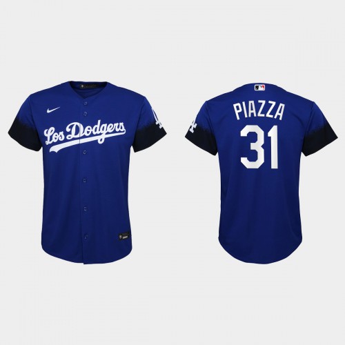 Los Angeles Los Angeles Dodgers #31 Mike Piazza Youth 2021 City Connect Jersey Royal Youth