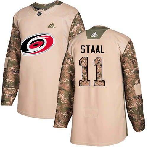 Adidas Carolina Hurricanes #11 Jordan Staal Camo Authentic 2017 Veterans Day Stitched Youth Jersey Youth