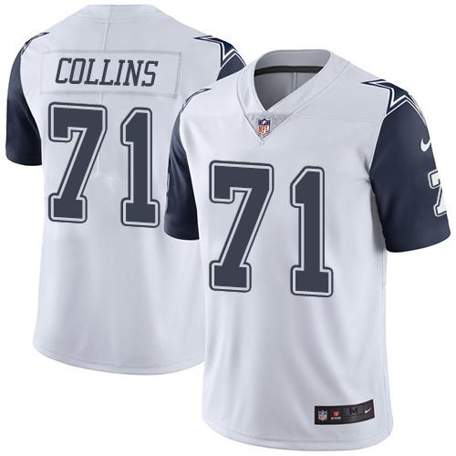 Dallas Cowboys #71 La'el Collins White Youth Stitched Limited Rush Jersey Youth
