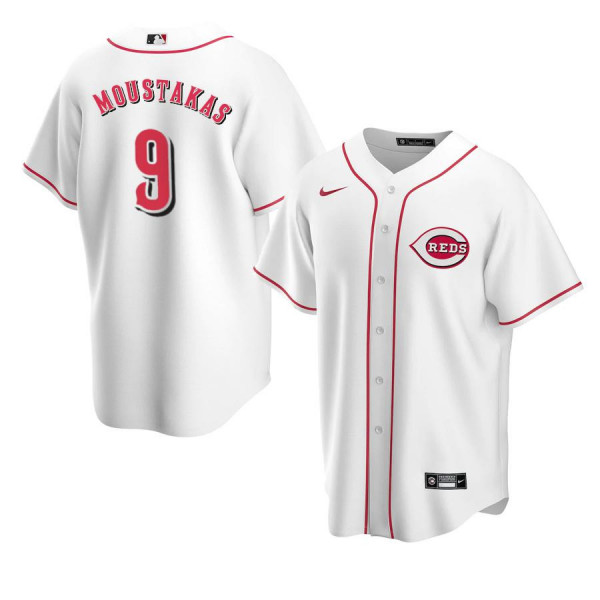 Cincinnati Reds 9 Replica White Home 2020 Mike Moustakas Jersey