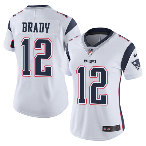 Patriots #12 Tom Brady White Women's Stitched Vapor Untouchable Limited Jersey