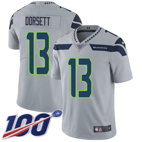 Seattle Seahawks #13 Phillip Dorsett Grey Alternate Men's Stitched 100th Season Vapor Untouchable Limited Jersey Men's