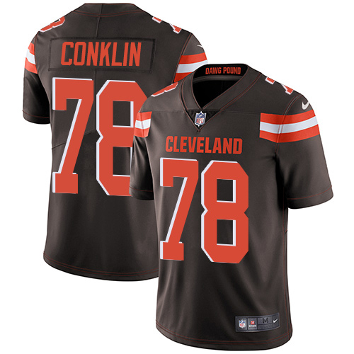Cleveland Browns #78 Jack Conklin Brown Team Color Men's Stitched Vapor Untouchable Limited Jersey Men's