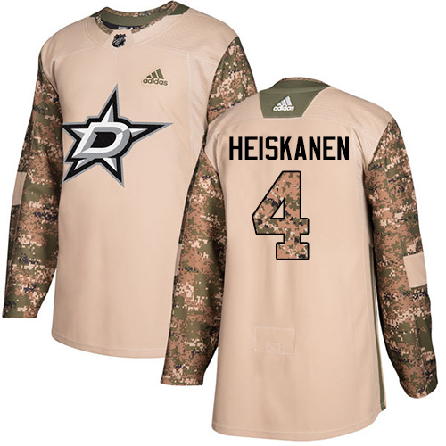 Adidas Dallas Stars #4 Miro Heiskanen Camo Authentic 2017 Veterans Day Stitched Jersey Men's