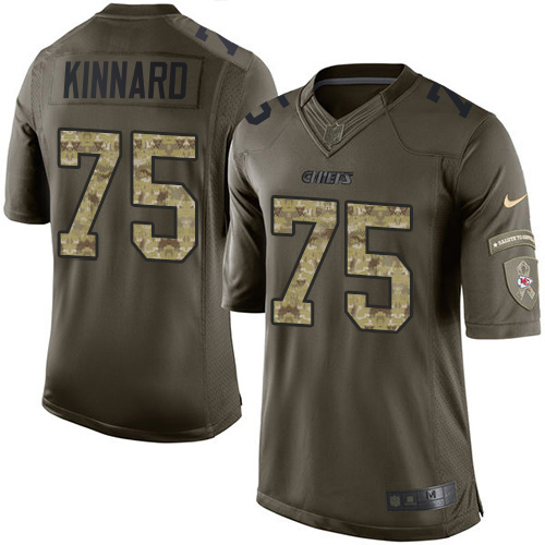 Chiefs #75 Darian Kinnard Green Men's Stitched Limited 2015 Salute To Service Jersey