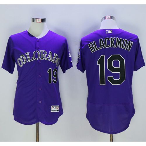 Colorado Rockies #19 Charlie Blackmon Purple Flexbase Authentic Collection Stitched Jersey Men's