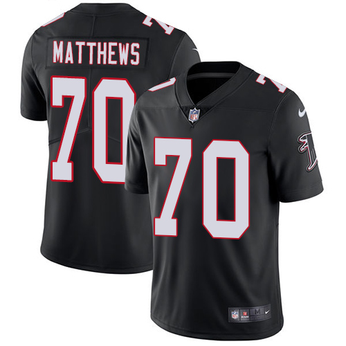 Atlanta Falcons #70 Jake Matthews Black Alternate Youth Stitched Vapor Untouchable Limited Jersey Youth