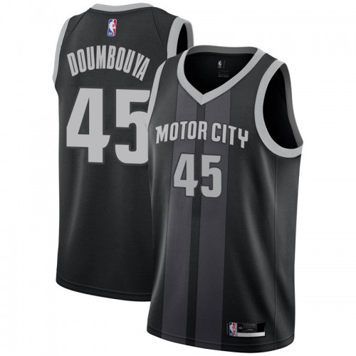 Detroit Pistons #45 Sekou Doumbouya Black Swingman City Edition 2018/19 Jersey Mens