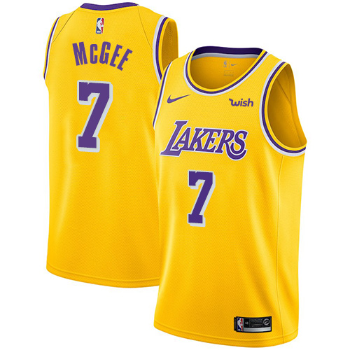 Los Angeles Lakers #7 JaVale McGee Gold Swingman Icon Edition Jersey Mens