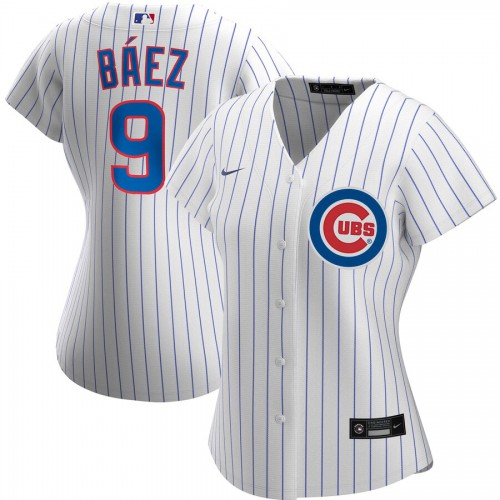 Chicago Chicago Cubs #9 Javier Baez Women's Home 2020 Player Jersey White Womens