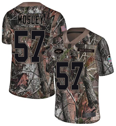 Jets #57 C.J. Mosley Camo Men's Stitched Limited Rush Realtree Jersey