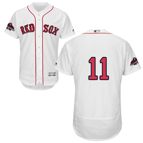 Boston Red Sox #11 Rafael Devers White Flexbase Authentic Collection 2018 World Series Champions Stitched Jersey Men's