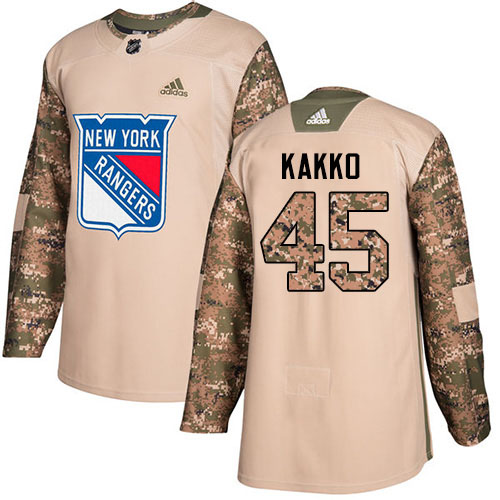 Adidas New York Rangers #45 Kappo Kakko Camo Authentic 2017 Veterans Day Stitched Jersey Men's