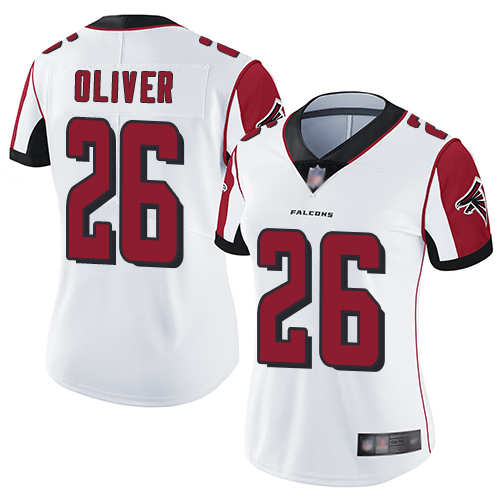 Atlanta Falcons #26 Isaiah Oliver White Women's Stitched Vapor Untouchable Limited Jersey Womens