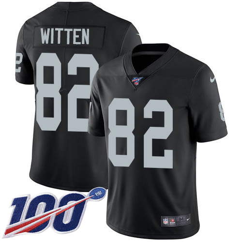 Las Vegas Raiders #82 Jason Witten Black Team Color Youth Stitched 100th Season Vapor Untouchable Limited Jersey Youth