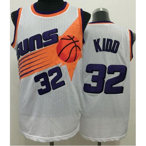 Phoenix Suns #32 Jason Kidd White Throwback Stitched Jersey Mens