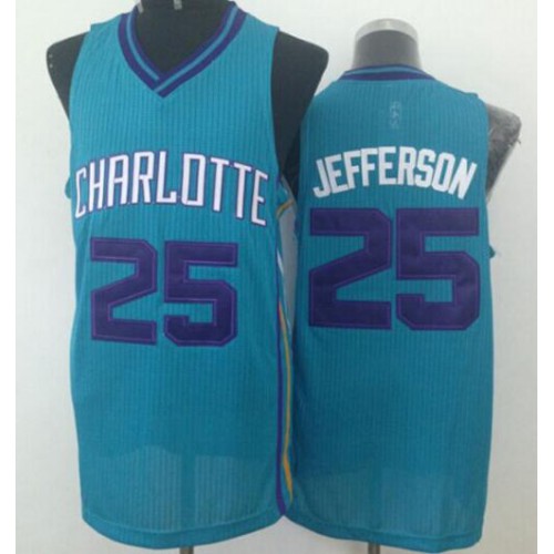 Revolution 30 Charlotte Hornets #25 Al Jefferson Light Blue Stitched Jersey Mens