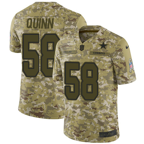 Dallas Cowboys #58 Robert Quinn Camo Men's Stitched Limited 2018 Salute To Service Jersey Men's