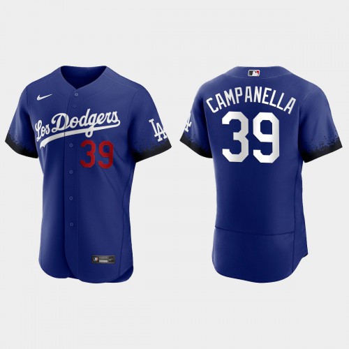 Los Angeles Los Angeles Dodgers #39 Roy Campanella Men's 2021 City Connect Authentic Jersey Royal Men's
