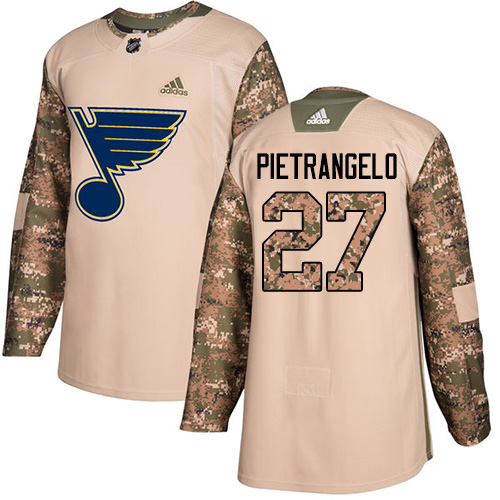Adidas St. Louis Blues #27 Alex Pietrangelo Camo Authentic 2017 Veterans Day Stitched Jersey Men's