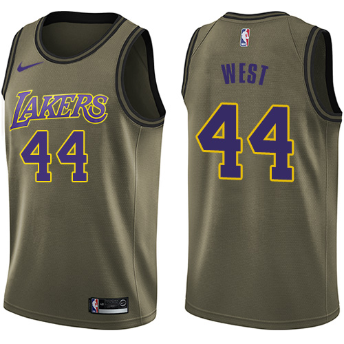 Los Angeles Lakers #44 Jerry West Green Salute to Service Youth Swingman Jersey Youth