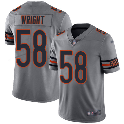Bears #58 Darnell Wright Silver Men's Stitched Limited Inverted Legend Jersey