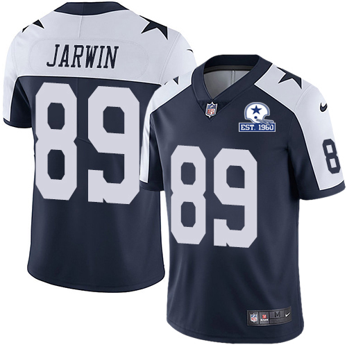 Dallas Cowboys #89 Blake Jarwin Navy Blue Thanksgiving Men's Stitched With Established In 1960 Patch Vapor Untouchable Limited Throwback Jersey Me