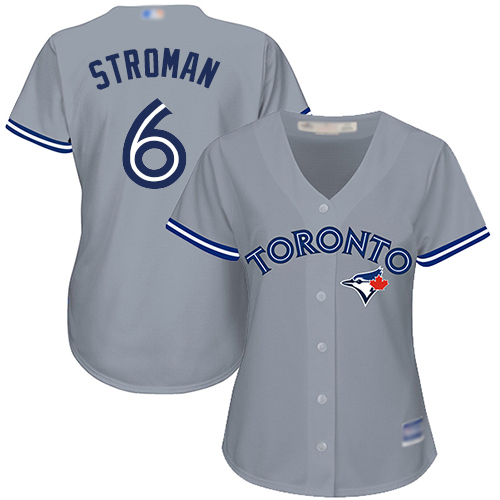 Toronto Blue Jays #6 Marcus Stroman Grey Road Women's Stitched Jersey Womens