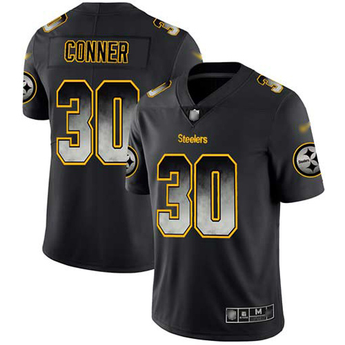 Pittsburgh Steelers #30 James Conner Black Men's Stitched Vapor Untouchable Limited Smoke Fashion Jersey Men's