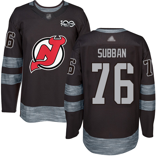 Adidas New Jersey Devils #76 P.K. Subban Black 1917-2017 100th Anniversary Stitched Jersey Men's