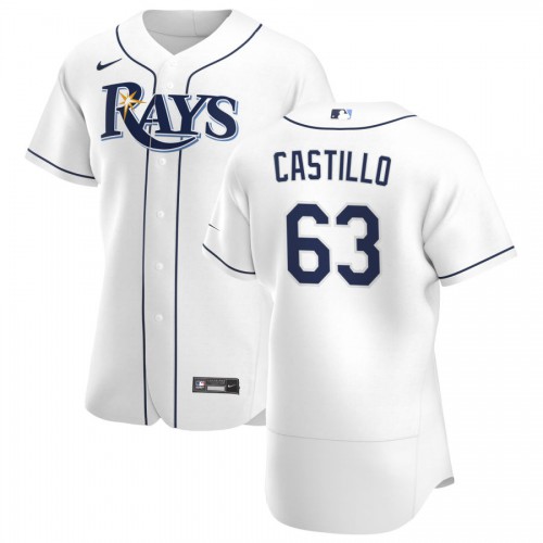 Tampa Bay Tampa Bay Rays #63 Diego Castillo Men's White Home 2020 Authentic Player Jersey Men's