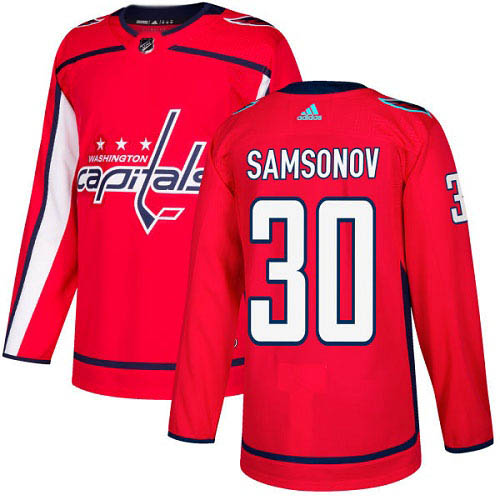 Adidas Washington Capitals #30 Ilya Samsonov Red Home Authentic Stitched Jersey Men's