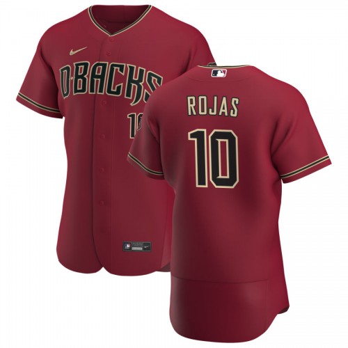 Arizona Arizona Diamondbacks #10 Josh Rojas Men's Crimson Authentic Alternate Team Jersey Men's