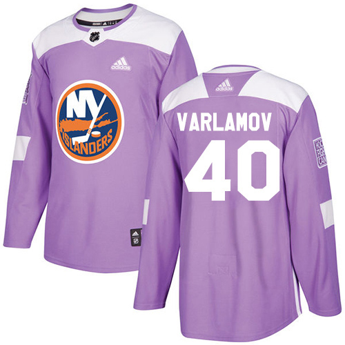 Adidas New York Islanders #40 Semyon Varlamov Purple Authentic Fights Cancer Stitched Jersey Men's