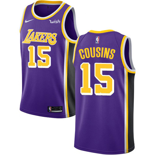 Los Angeles Lakers #15 DeMarcus Cousins Purple Swingman Statement Edition Jersey Mens
