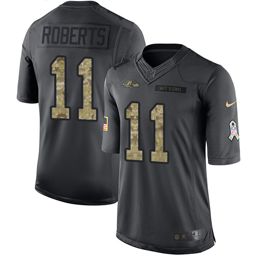 Baltimore Ravens #11 Seth Roberts Black Men's Stitched Limited 2016 Salute to Service Jersey Men's