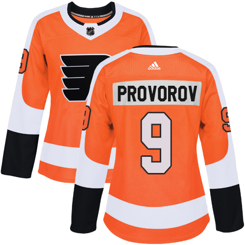 Adidas Philadelphia Flyers #9 Ivan Provorov Orange Home Authentic Women's Stitched Jersey Womens
