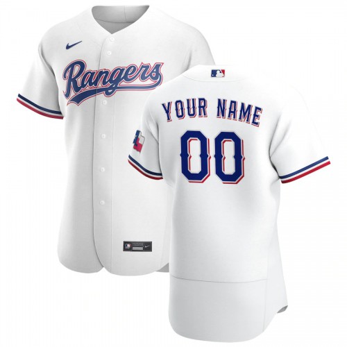 Texas Rangers Custom Men's White Home 2020 Authentic Player Jersey