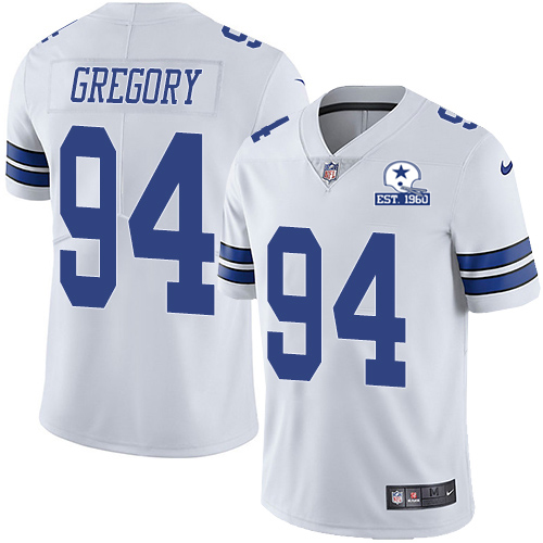 Dallas Cowboys #94 Randy Gregory White Men's Stitched With Established In 1960 Patch Vapor Untouchable Limited Jersey Men's