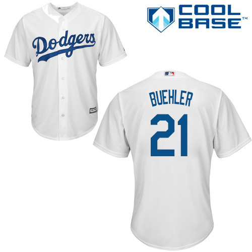 Los Angeles Dodgers #21 Walker Buehler White New Cool Base Stitched Jersey Men's